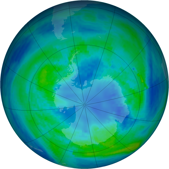Antarctic ozone map for 11 April 1994
